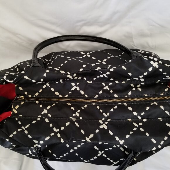 Kate Spade Sew Be It Stevie Black & White Nylon Shoulder or Diaper Baby Bag - Picture 4 of 16